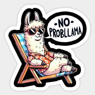 No Probllama Llama (Back Print) Sticker
